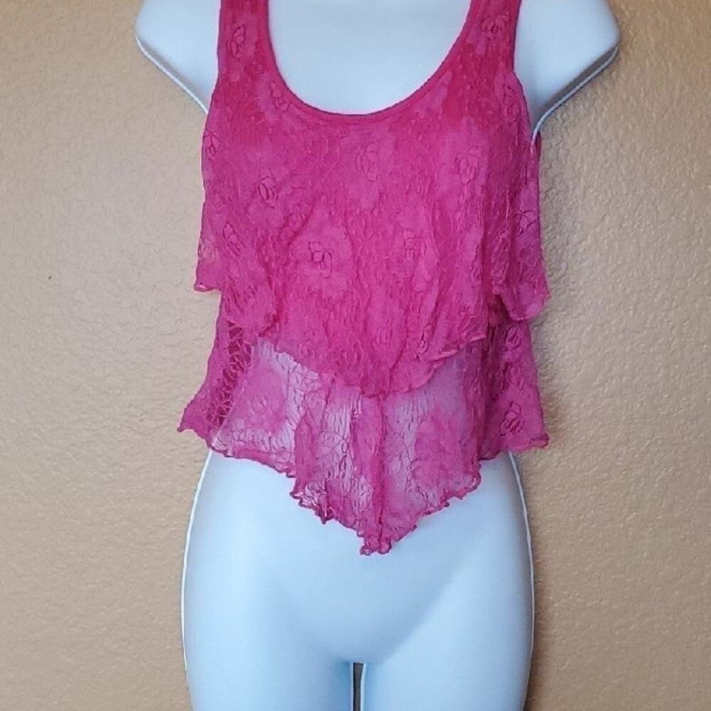 cute pink short mesh shirt for women S